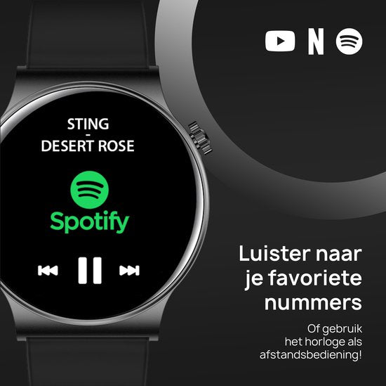 OOQE WATCH CS PRO - Smartwatch für Damen und Herren | Geeignet für iOS und Android | 10 Farben | HD | Benachrichtigungen | Gesundheitsanalyse | Sportanalyse | GPS-Verbindung | Anrufe | Musik/Audiohören | Spiele | Ergonomisch | Niederländische Sprache | Bl