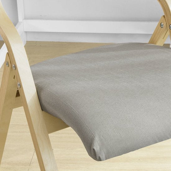 Klappstuhl - Küchenstuhl - Bürostuhl für Kinder - Gestell aus Birkenholz - Gepolsterter Komfort - Abnehmbarer und waschbarer Bezug - 48 cm x 14 cm x 91 cm