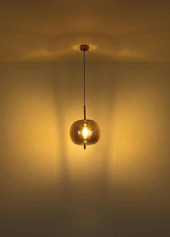 Hängeleuchte aus Rauchglas | E27 | Schwarz | Glaskugel | Glaskugel | Wohnzimmer | Esszimmer