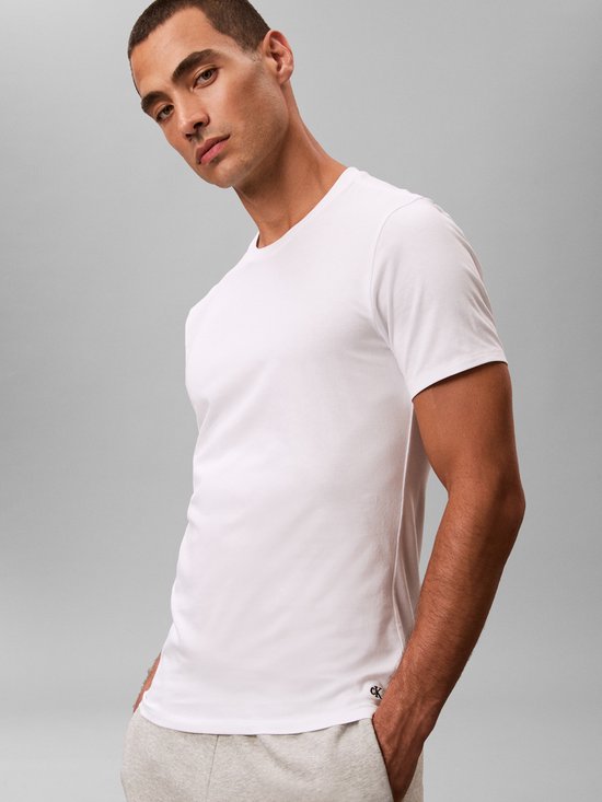 Calvin Klein Herren 3er-Pack T-Shirts mit Rundhalsausschnitt, weiß