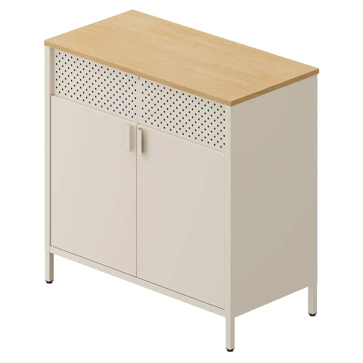 Joyfurnos Ochama Aufbewahrungsschrank mit Tür – verstellbares Regal – 80 x 40 x 76 cm – Beige