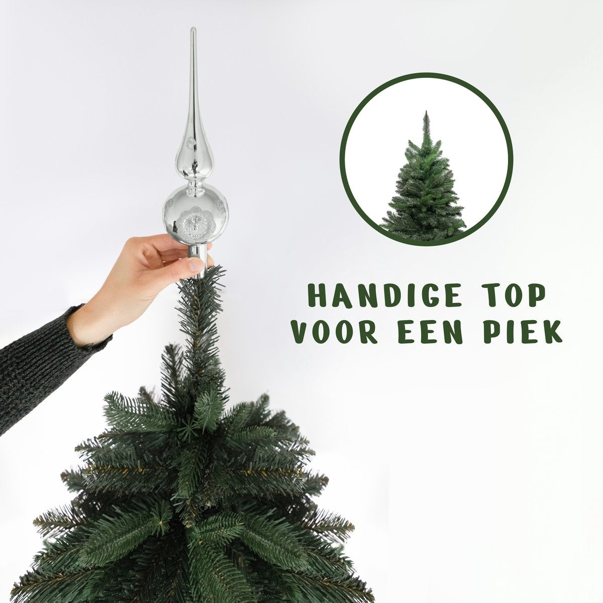 PristinePine Künstlicher Weihnachtsbaum 210 cm - Metallfuß - Grün