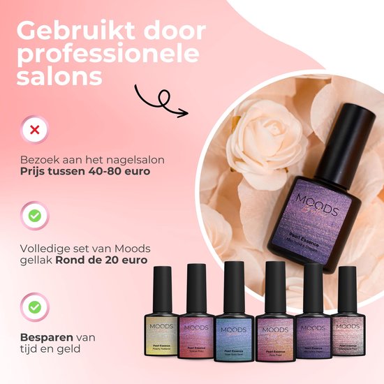 Moods Gellac 6-teiliges Set - Gel-Nagellack Starter Pack - Gel-Nagellack - 8ML - Pearl Essence - Gellac - Nägel - Chic Colours