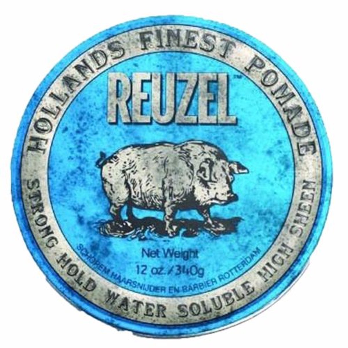 Reuzel Blue Pomade Strong Hold – Hoher Glanz – Wasserlöslich – 340 g – 12,7 x 12,7 x 4,5 cm – Blau