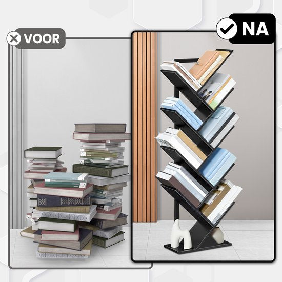 Bayt Bücherregal - Bücherregal - Industrieholz - Schwarz - 116x20x34 cm