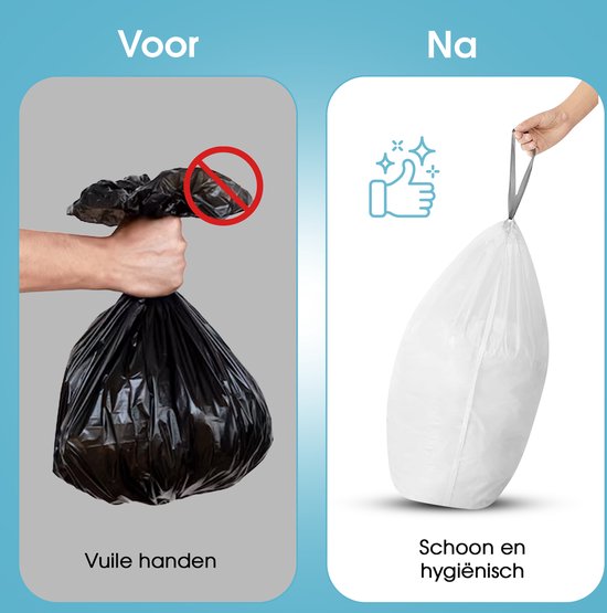 Trashure Müllbeutel – 30 l – Passend für den Brabantia-Abfalleimer Code O – 6 Rollen à 20 Stück – 30 Liter mit Zugbandverschluss