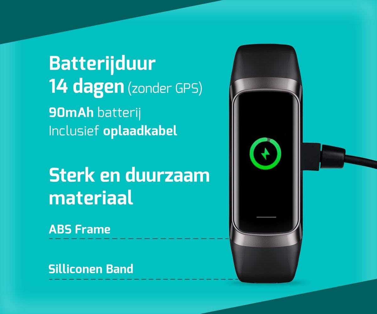 FITAGE Schrittzähler - Activity Tracker - Wasserdicht - Schwarz