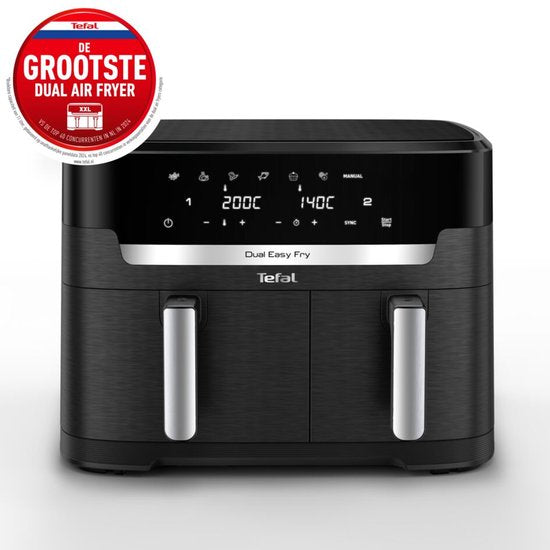 Tefal Easy Fry Dual XXL EY9428 – Doppel-Heißluftfritteuse XXL – 11 l – Einschübe 6,5 l & 4,5 l – 7 Programme – Für 8–10 Personen