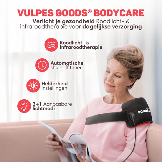 Vulpes Goods® BodyCare Infrarot-Rückenband - Tragbar - Infrarot-Therapie - Wärmeband - Für unterer Rücken, Schultern, Nacken, Beine - PRO