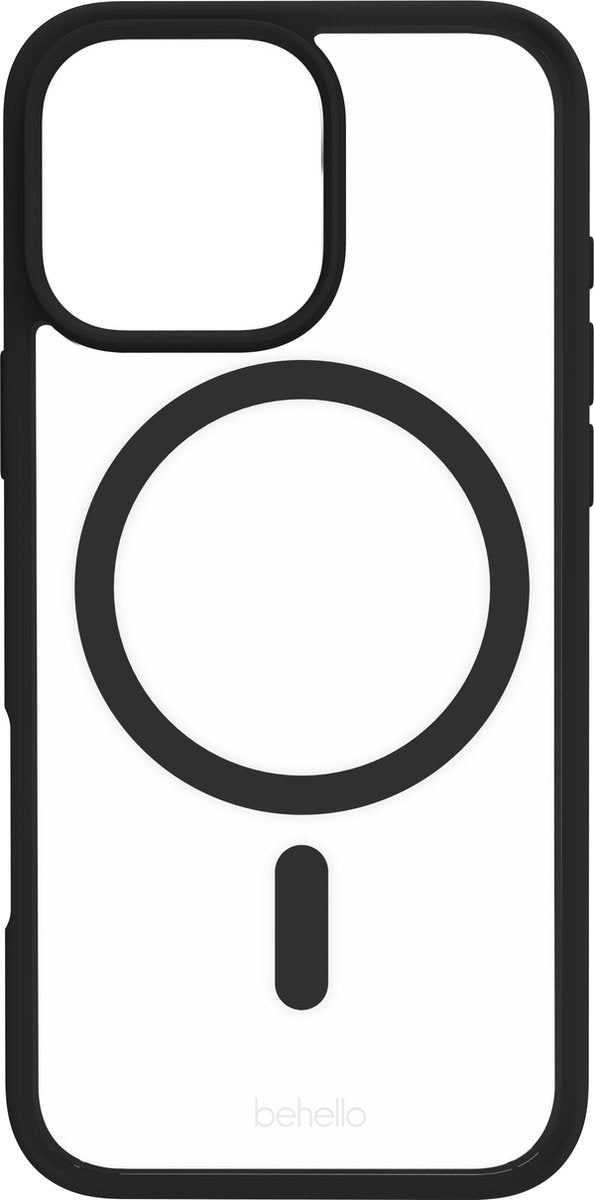 BeHello Hülle für iPhone 16 Pro - MagSafe - Flexibel - Stoßfest - Transparent Schwarz