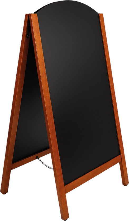BRASQ Chalkboard Elegance Mahagoni - 70x130 CM - Chalkboard - Werbeschild - Bürgersteigschild - Doppelseitig - für Innen und Außen - Gastgewerbe