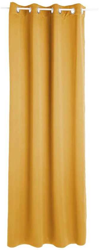 Atmosphera 2er-Set ockerfarbene Verdunkelungsvorhänge 135 x 240 cm – Fertig zum Aufhängen mit Ringen – Vorhänge – 2 Stück, ockerfarben