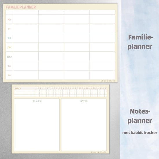 Magnetischer Familienplaner - Wochenplaner Whiteboard - Planer magnetisch - Planungstafel - Monatsplaner magnetisch