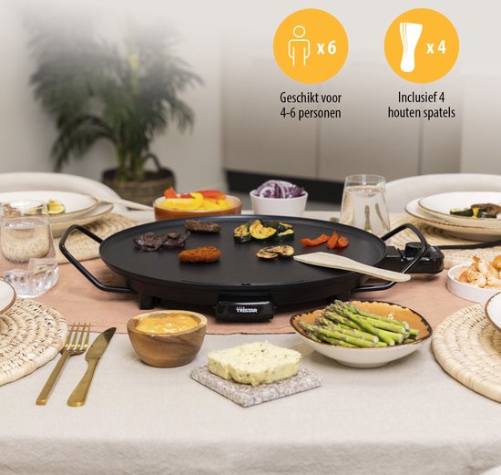 Tristar Griddle - BP-2787 - 2000W - Gourmet, Rundgrill Ø40cm - 4 Personen - PFAS-frei
