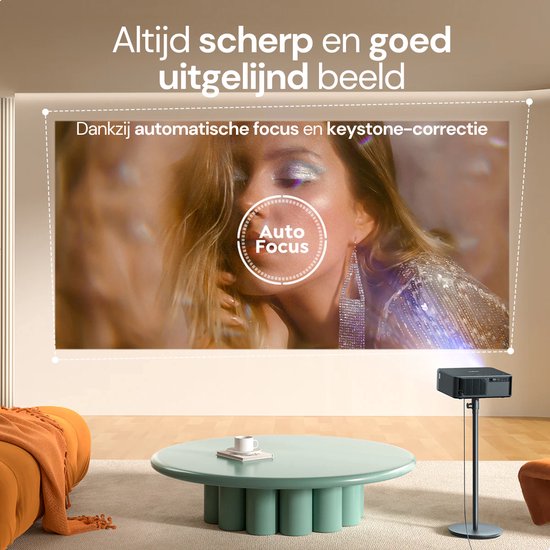 Yaber K2S Beamer – Projektor mit Dolby Audio und JBL 2.0-Lautsprechern – 800 ANSI-Lumen, 1080p Full HD – Android TV (über 7000 Apps) – Wi-Fi 6/Bluetooth – Tragbares Heimkino – Schwarz