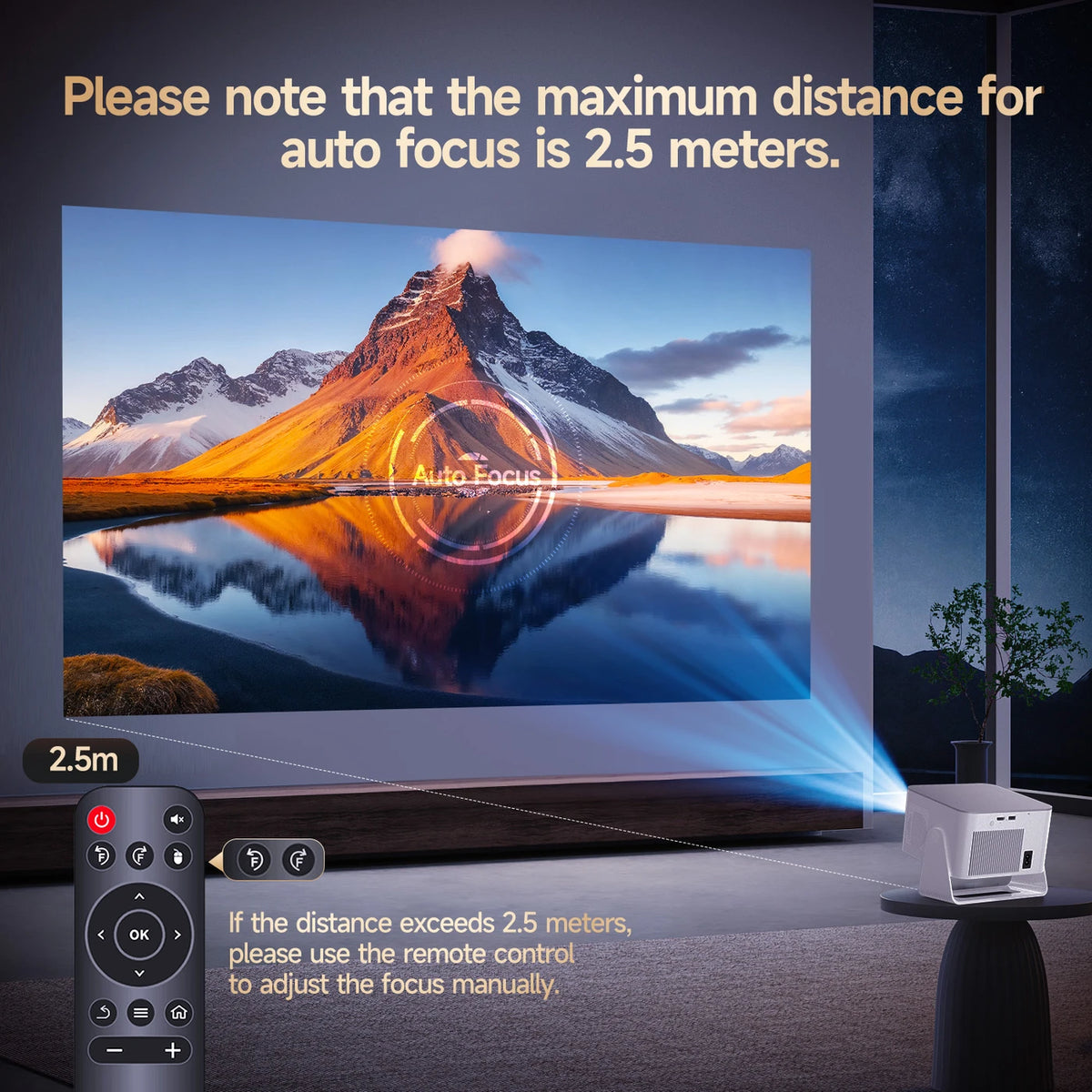 Magcubic HY350 Max Smart-Projektor – Native 1080p Full HD – 900 ANSI – Android 14 – Autofokus – um 180° drehbar – WLAN 6 – Bluetooth 5.4 – Schwarz