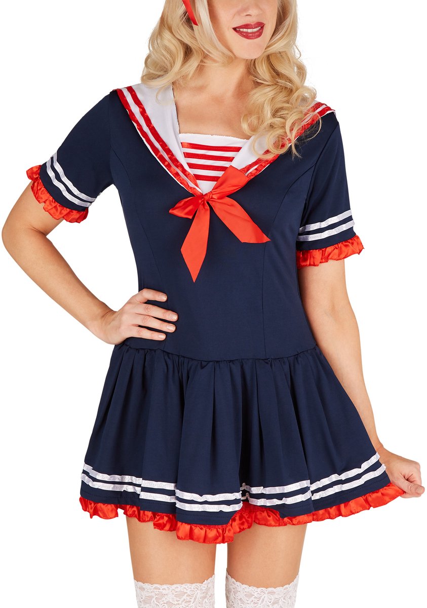 Dressforfun Marine Lady Kostüm - Mit zauberhaftem Kleid und Hut - Größe M - Damen