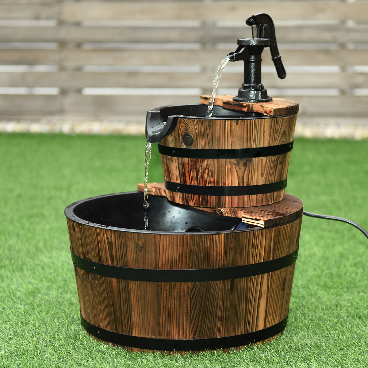 Coast Holzbrunnen mit Wasserpumpe - Ã˜ 44,5cm