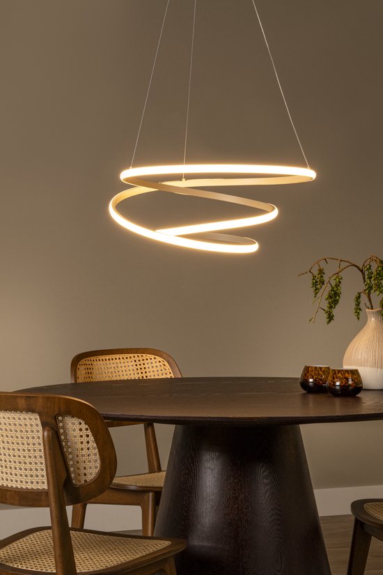 Lucide ESPIRAL – Hängeleuchte – LED, dimmbar – CCT – 1×40 W, 2700 K/4000 K – Taupe – Essential