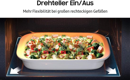 Samsung Mikrowelle MS2AK3515AS/EG – 800 W – Breite 48,9 cm – Innenraum aus kratzfester Keramik-Emaille – „Quick Defrost“-Auftauprogramm Innenraum aus kratzfester Keramik-Emaille