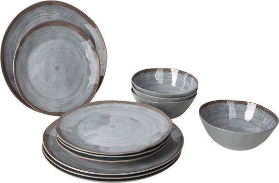 Bo-Camp – Geschirr – Halo – 12-teilig – Grau