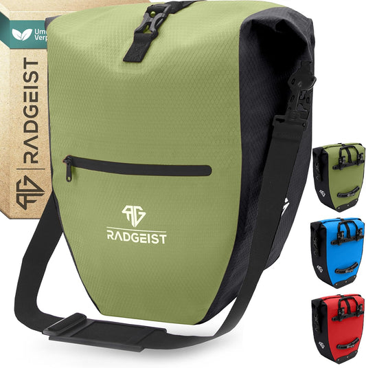 RADGEIST Fahrradtasche für Fahrradträger - Fahrradtasche für Fahrradträger - Fahrradtasche wasserdicht & Umhängetasche - Fahrradtasche mit Reflektoren