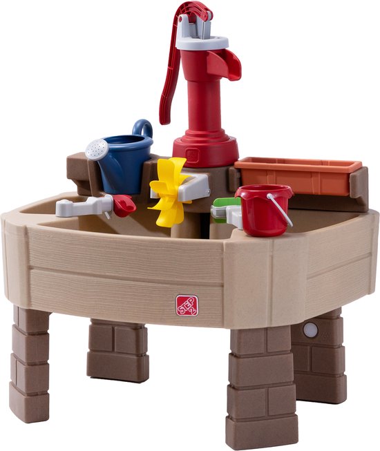 Step2 Pump & Splash Discovery Wassertisch – Mit Wasserpumpe und 8 Zubehörteilen – Wasserspieltisch für Kleinkinder – Spielzeug für draußen ab 2 Jahren – Aktivitätstisch mit Wasser für den Garten / den Außenbereich