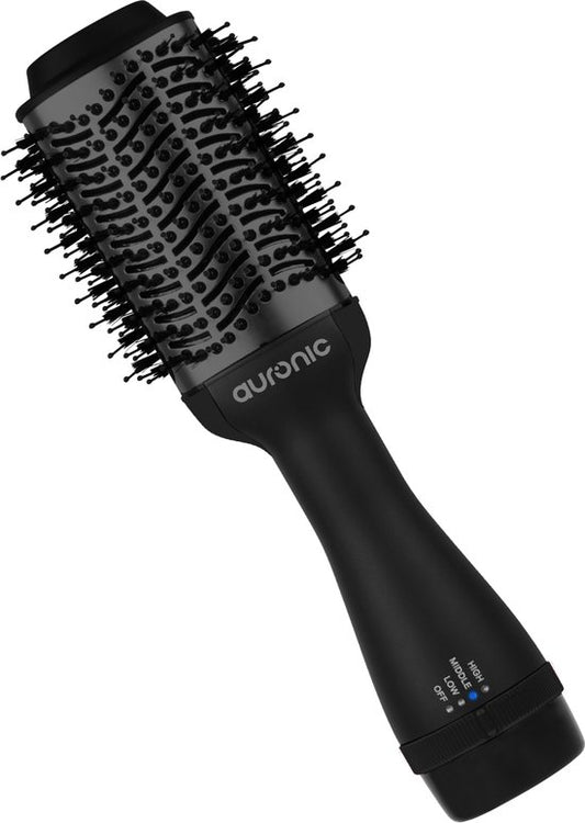 Auronic 3-in-1 Haartrocknerbürste - Airstyler - Lang - Style - Locken - 45 mm Lockenbürste - Keramik-Magic-Bürste - 1000W - Schwarz/Schwarz