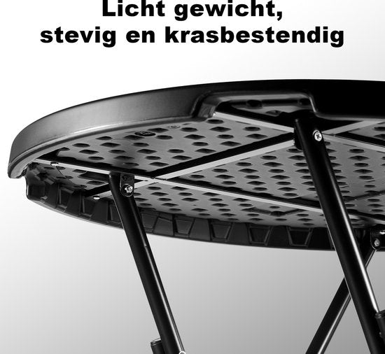 Bardi 2 x Stand Tisch Zusammenklappbar 80 x 110 cm. Schwarz