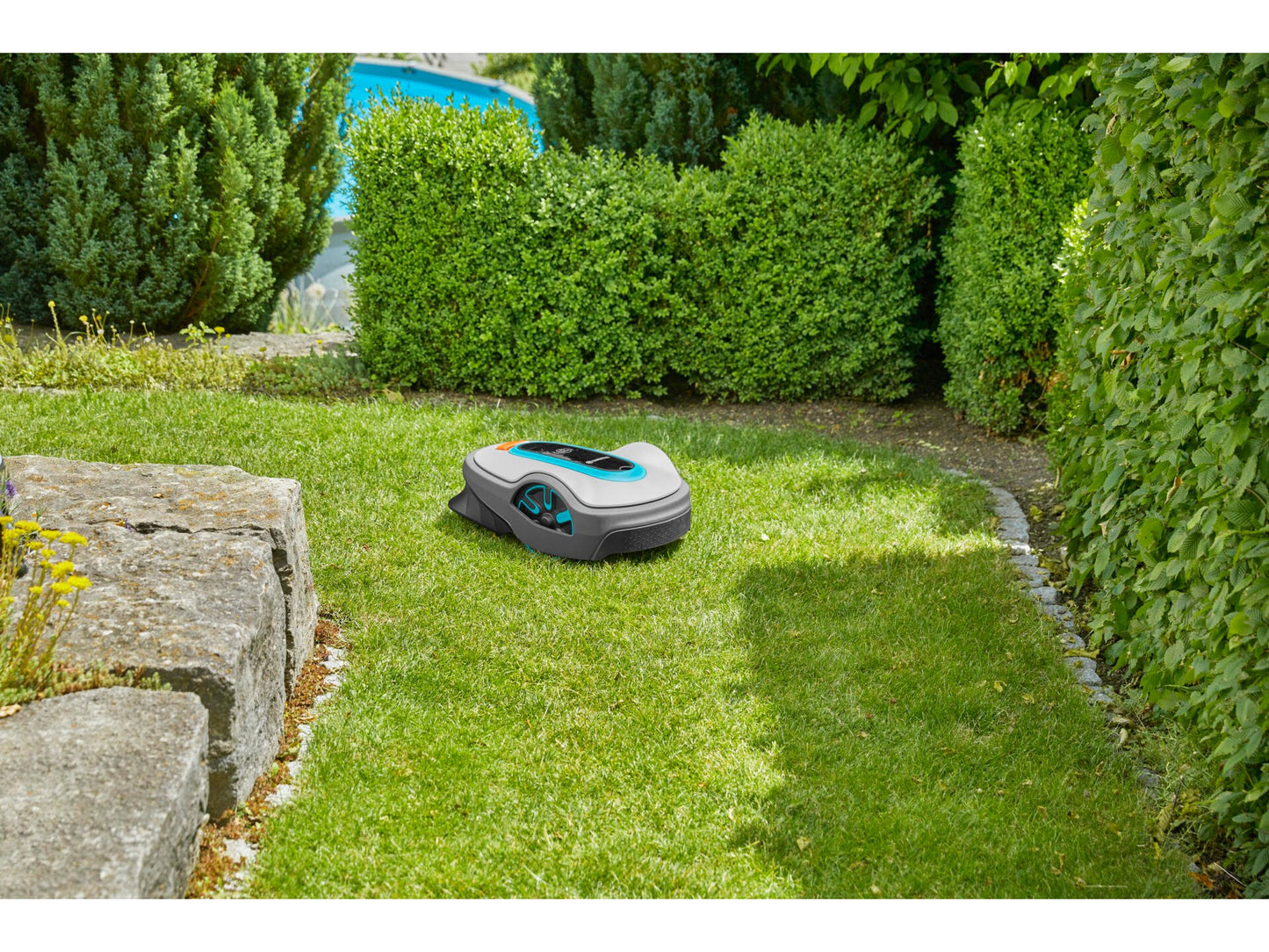 Gardena Sileno Life 850 Mähroboter 18V Li-Ion 850m² - 78,5 x 59 x 33,3 cm - Grau/Blau