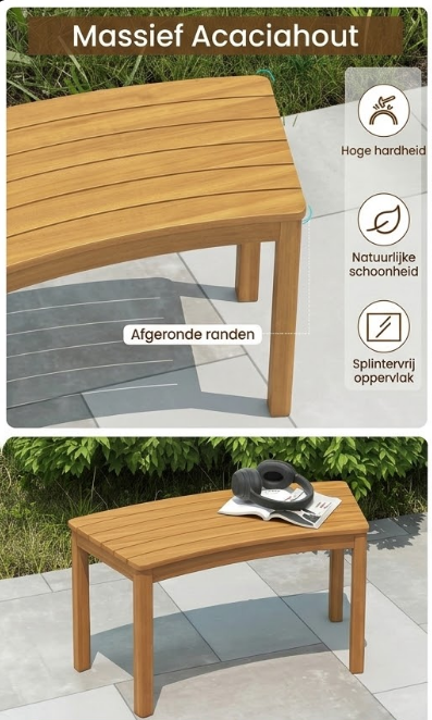 Coast 2er-Set Gartenbänke aus Holz - Akazienholz - Wetterfest - 180 kg belastbar - Natur