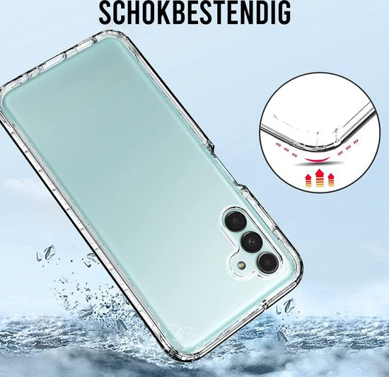 Podec 2-in-1-Hülle mit Displayschutzfolie, passend für das Samsung Galaxy A13 5G, transparente Handyhülle – stoßfeste Schutzhülle