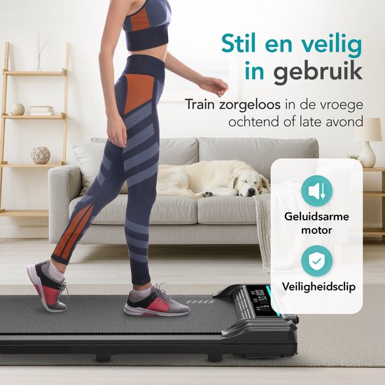 TibaGoods Laufband Zusammenklappbar - 1 bis 6 km/h - Laufband für Zuhause - Laufmatte - Heimtrainer - Steigungsfunktion 6% - Laufband - Laufband - Sport - Laufen - Für unter den Schreibtisch