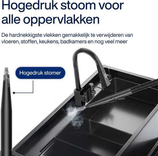 Samako - Teppichreiniger PowerClean Pro - 1800W - Dampfreiniger und Fleckenreiniger - 8 Aufsätze - 100° Dampf