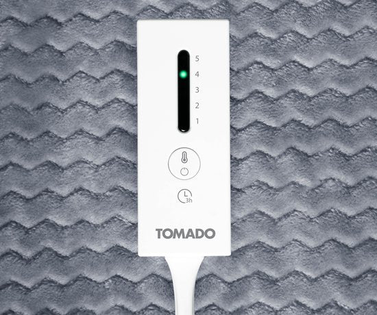 Tomado TEB1803G – Heizdecke – Elektrische Decke für eine Person – Umhüllungsdecke – Elektrische Kuscheldecke – Superweiches Fleece – 180 x 130 cm