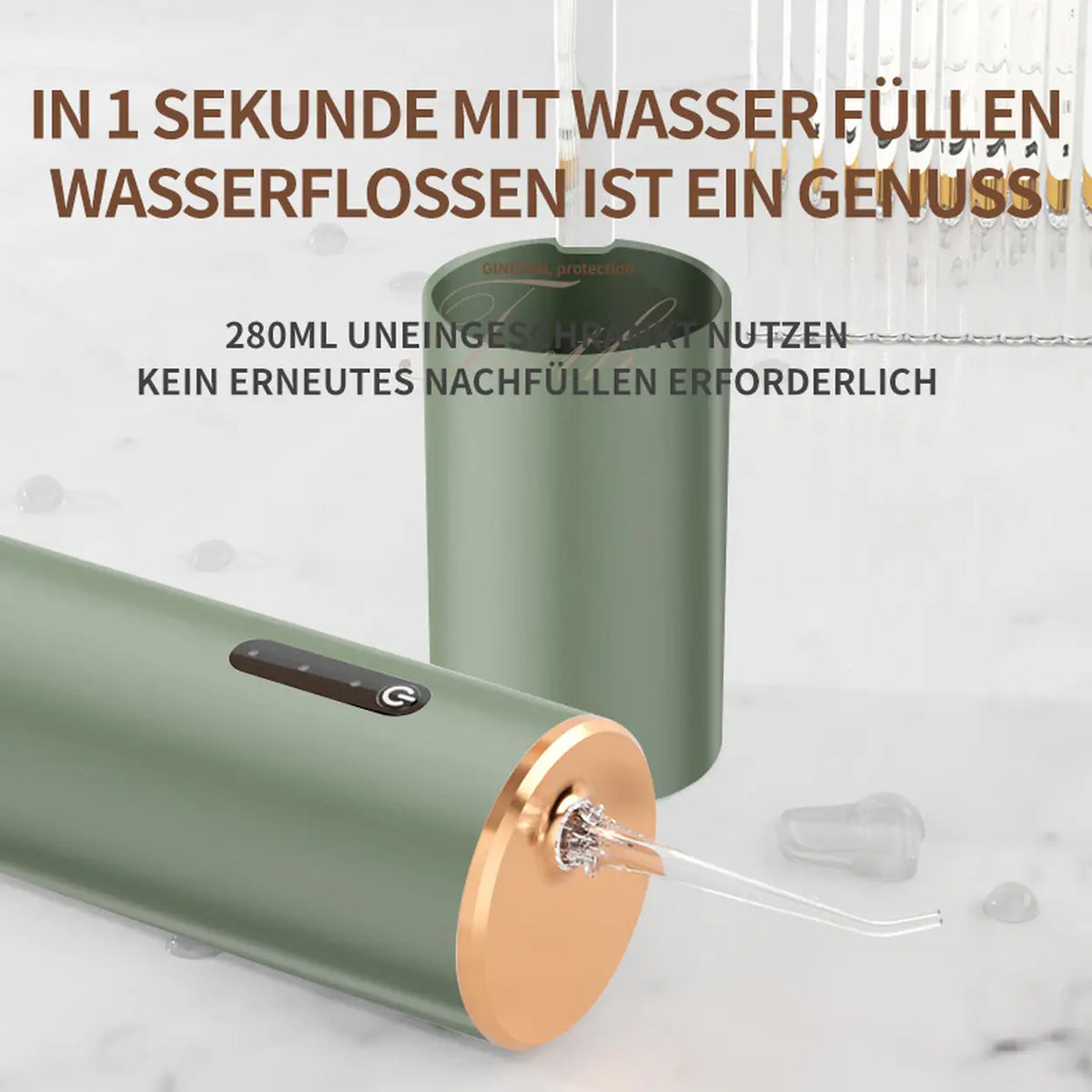 Rushi R-B31 elektrische Munddusche – 280 ml – grün