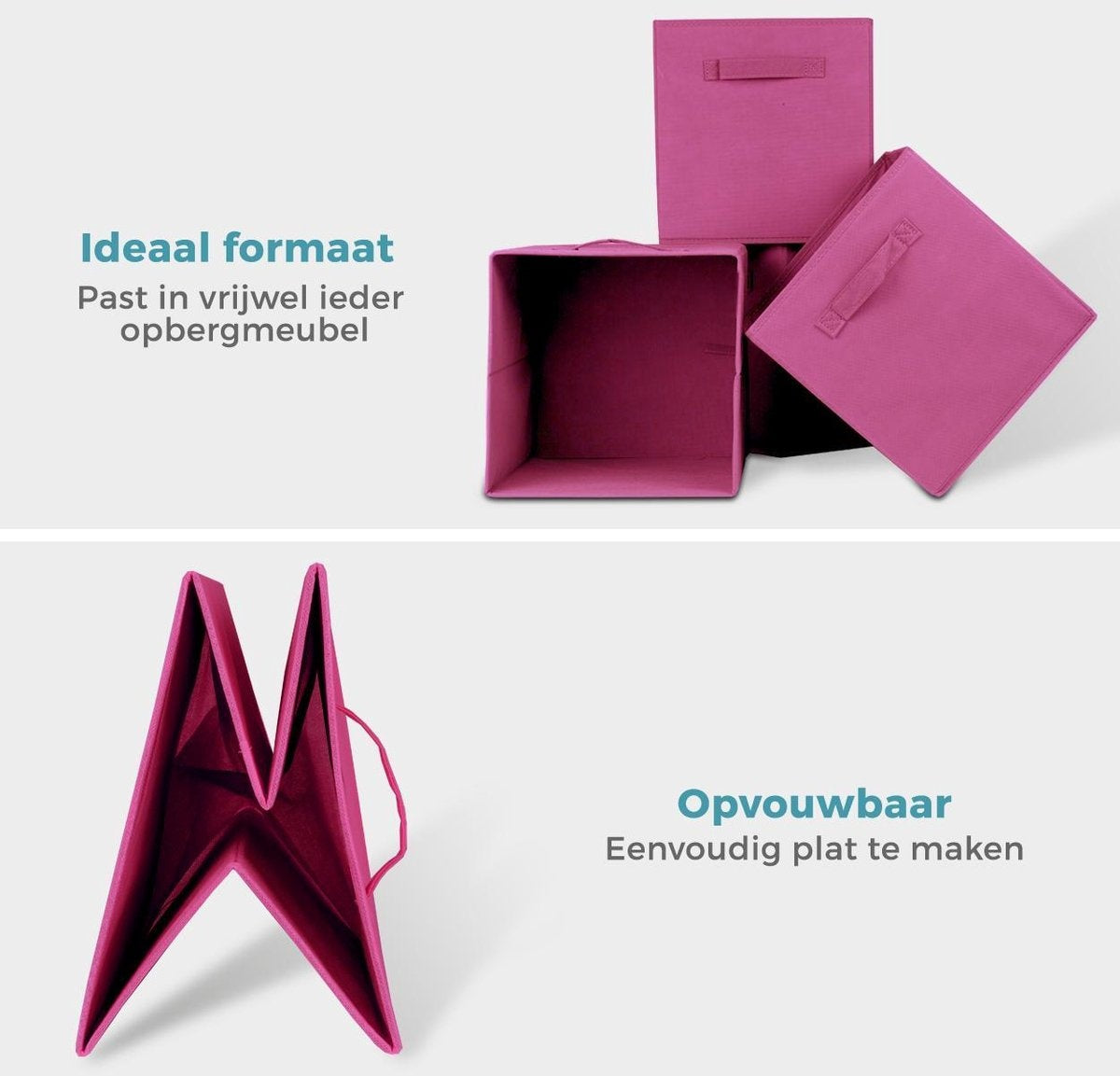 LifeGoods Kleiderschrank-Organisatoren - 6 Stück - 20L - Textil - Rosa