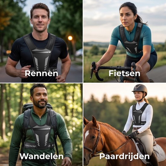 Nuvance Reflektierende Laufweste – Wasserdichte Laufweste – Handyhalterung zum Laufen – Laufweste mit Reflexstreifen – Laufen