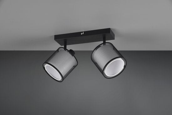 Trio leuchten - LED-Deckenstrahler - Deckenleuchte - E14-Fassung - 2-flammig - Rechteckig - Schwarz - Aluminium