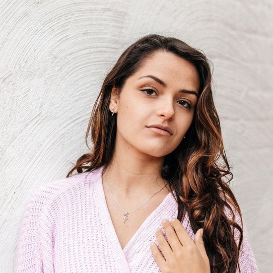 Yolora Damenhalskette mit Anhänger - Kalpa Camaka Kristall - Silber - 18K Weißgold vergoldet