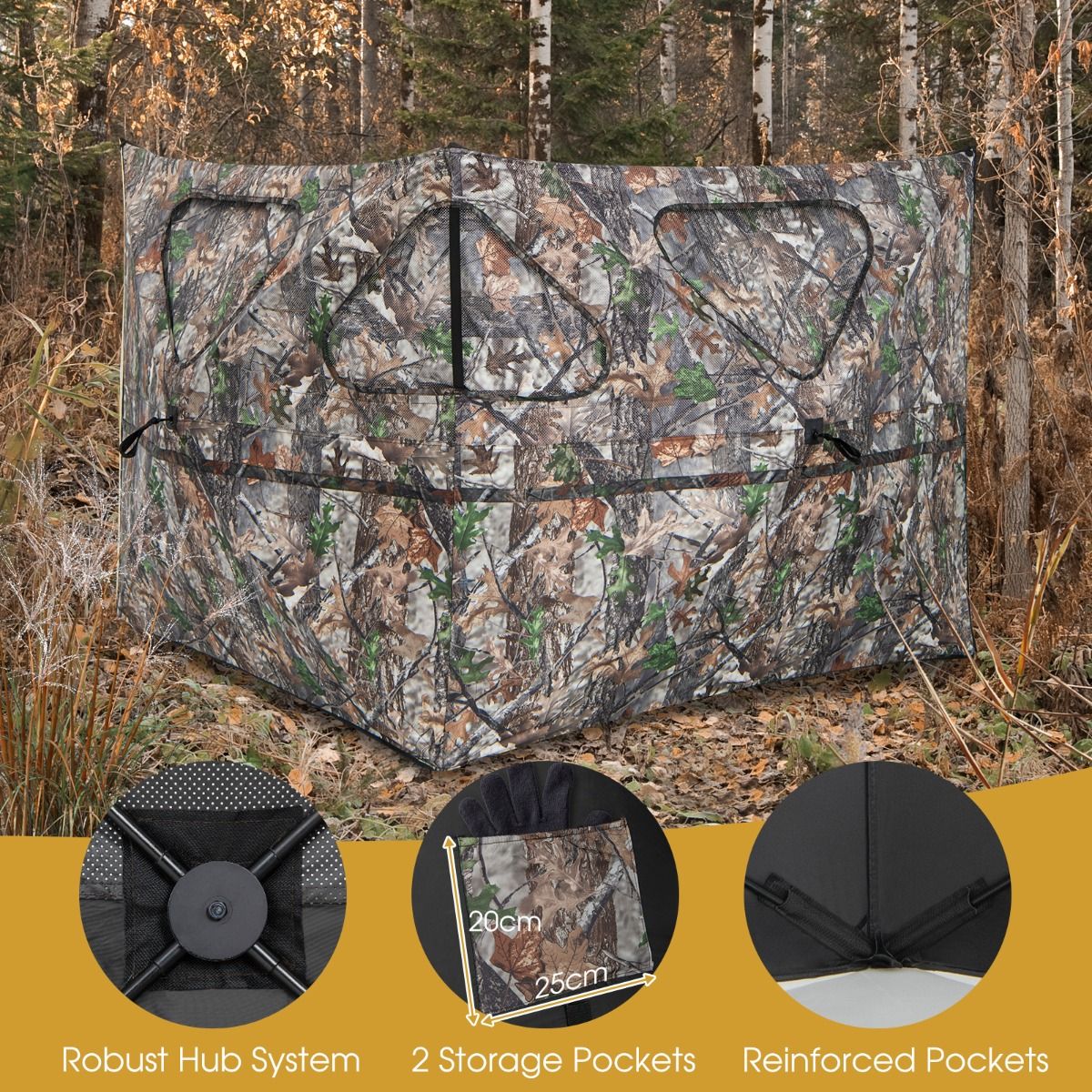 Coast Hunting Lodge Portable mit Fenster - 148 x 113 cm - Camouflage