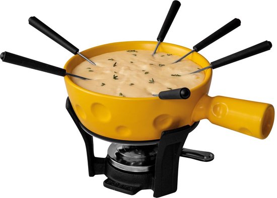 Boska Fondue-Set Super Cheesy - Käsefondue-Pfanne - spülmaschinenfest - gelb - 1,3 L