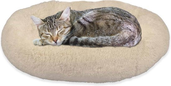 Peaceful Pooch S – flauschiges Hundebett – 58 cm Durchmesser – zusammenklappbar – in verschiedenen Größen erhältlich. Katzenbett – waschbar – herausnehmbare Füllung – entspannt Gelenke und Muskeln – rutschfester Noppenboden