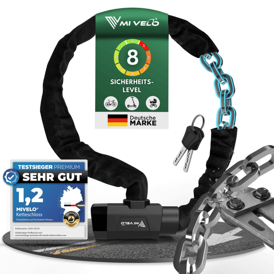 MIVELO Fahrradkette - Mit Schlüsselschloss - 90 CM - Stahl