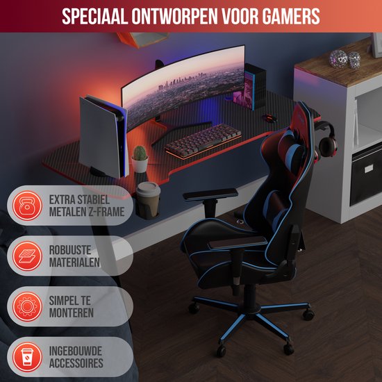 Avalo - Gaming Desk - 100x60x75 CM - Spieltisch - Tisch - Schwarz