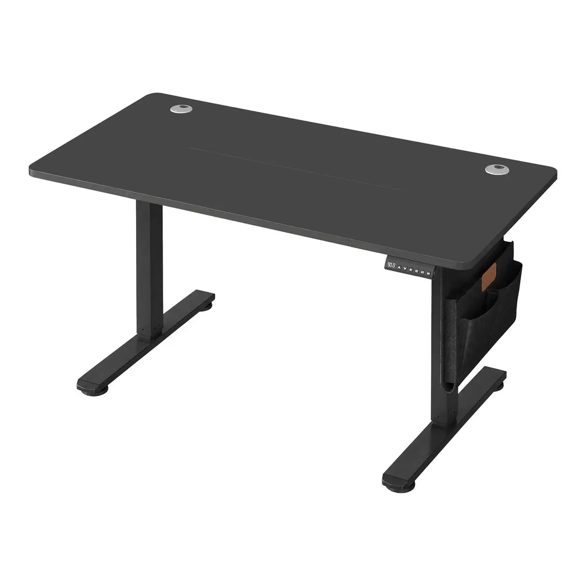Ochama höhenverstellbarer Schreibtisch, 140 x 60 cm, mit Speicherfunktion und USB-C-Anschluss, schwarz