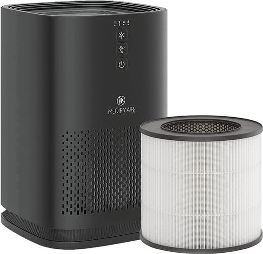 Medify Air MA-14 Luftreiniger – 70 m³/h – HEPA-H13-Filter – 3 Stufen + Schlafmodus – Bis zu 28 m² pro Stunde – Gegen Heuschnupfen, Hausstaubmilben und Allergien – Weiß