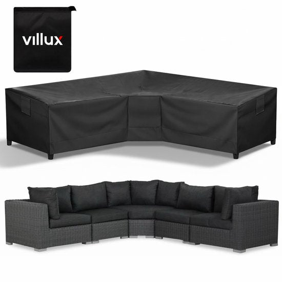 Villux Schutzhülle für Gartenbank – Schutzhülle für Gartenmöbel – Hülle für Gartenmöbel – Hülle für Gartenset – Loungeset – Wasserdicht – Hülle für Loungeset – 420D - 300/98 x 300/98 x 70 cm
