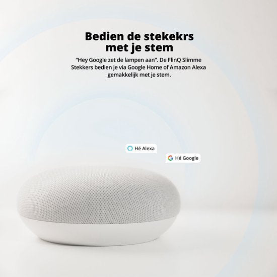 FlinQ Smart Plug - Smart Plug - Inklusive Timer & Energiemessgerät - 2er-Pack - Weiß