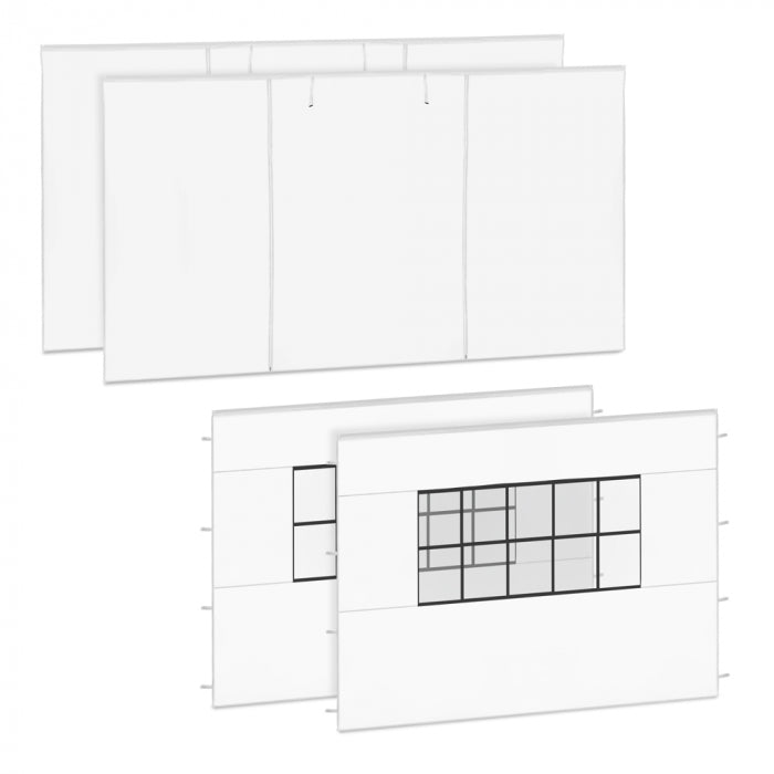 VonRoc Seitenwand-Set 3 x 4,5 m für Premium-Partyzelt PT805AA – Weiß
